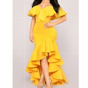 Gently worn, Mermaid Dress Yellow